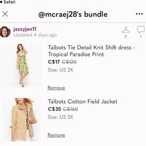 Talbots bundle Green and White Tropical Tie-Detail Knit Dress